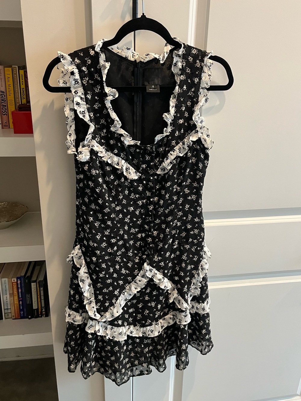 Anna Sui Ditsy Dot Chiffon Ruffle Mini Dress (Size 0) NWOT - Picture 3 of 4